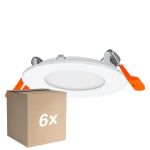 Confezione Multipack 6x Ledvance Downlight LED Slim Recess Bianca 4.5W 240lm 110D - 840 Bianco Freddo | 85mm - Ritaglio 72mm